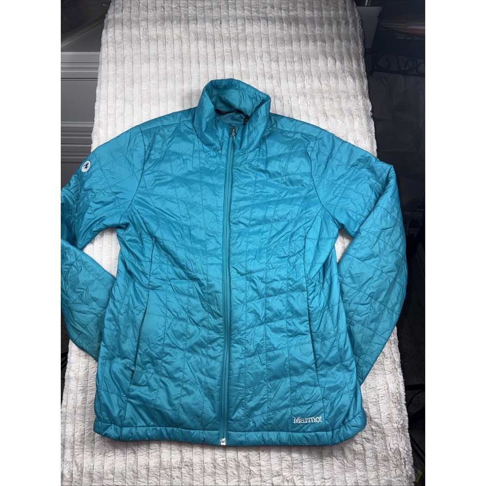 Marmot Women Puffer Jacket Med Quilted Full Zip Polyester Fill Ultra Lightweight